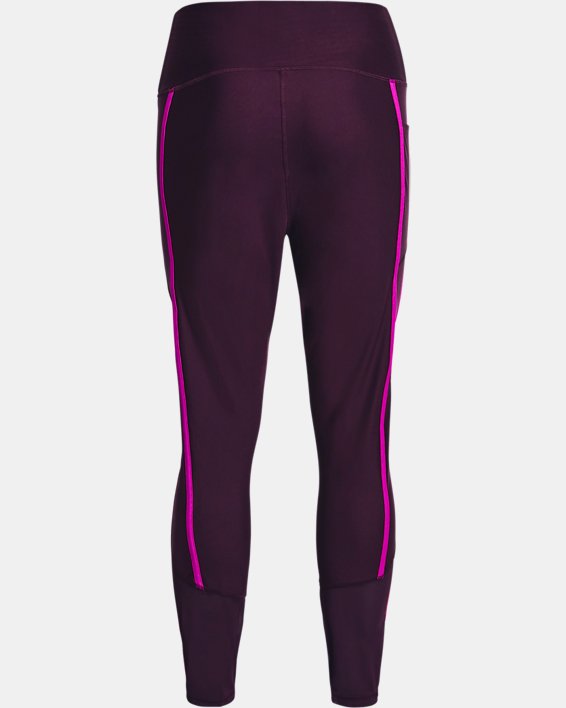 Women's HeatGear® Armour No-Slip Waistband Shine Mesh Full-Length Leggings, Purple, pdpMainDesktop image number 5